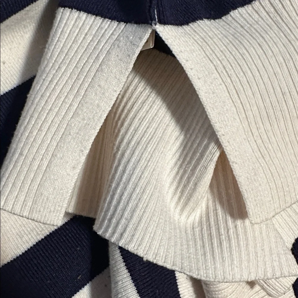 Free People Oversized Coastal Stripe Pullover Champagne Navy Combo Medium - Picture 7 of 8